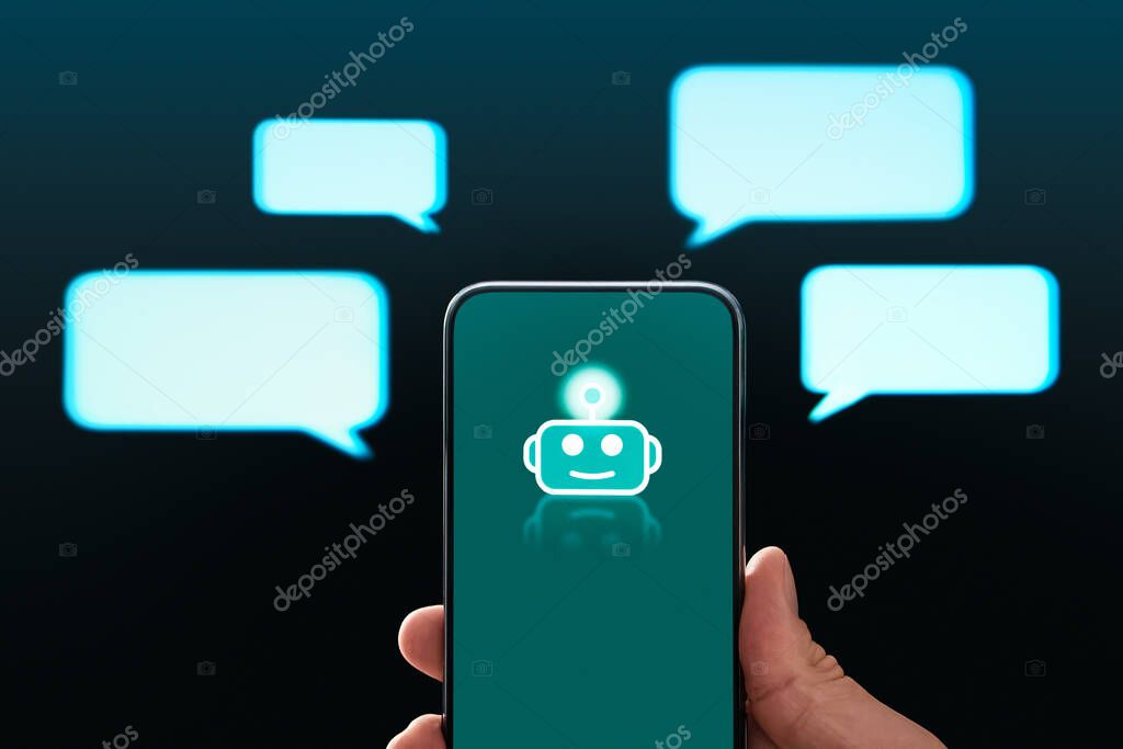 Chatbot em um site fazendo atendimento a visitantes